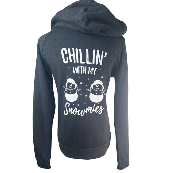 2/$30 Next Level Medium Chillin With My Snowmies Graphic Hoodie NWOT - Picture 3 of 13